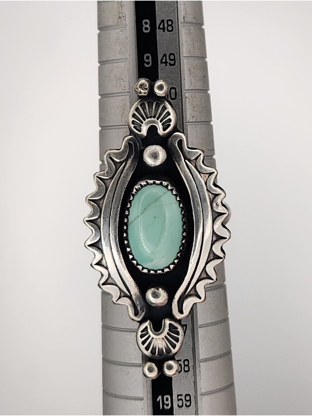 Variscite Sterling Silver Statement Ring with Mint Green Stone